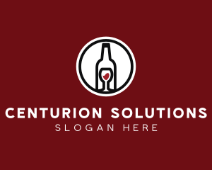 Wine Glass Bottle logo design