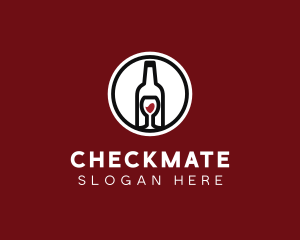 Wine Glass Bottle logo design