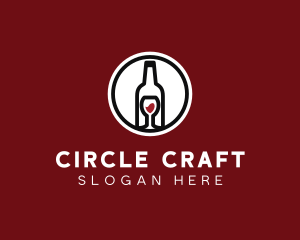 Wine Glass Bottle logo design