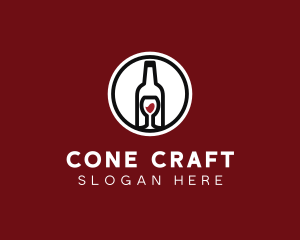 Wine Glass Bottle logo design