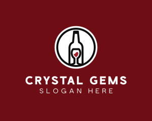 Wine Glass Bottle logo design