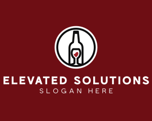 Wine Glass Bottle logo design