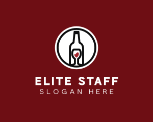 Wine Glass Bottle logo design