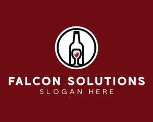 Wine Glass Bottle logo design