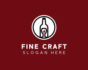 Wine Glass Bottle logo design