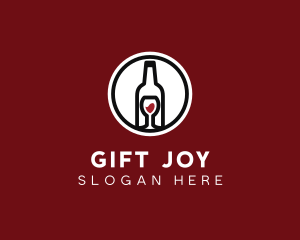 Wine Glass Bottle logo design