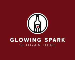 Wine Glass Bottle logo design