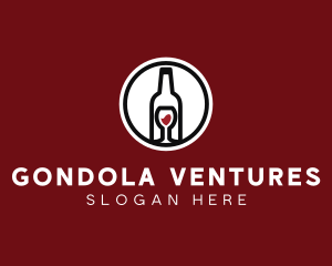 Wine Glass Bottle logo design