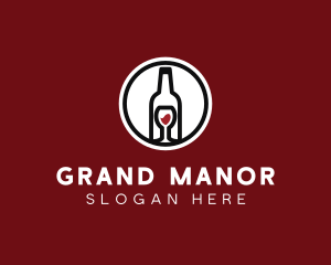 Wine Glass Bottle logo design