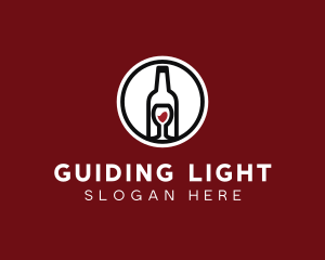 Wine Glass Bottle logo design