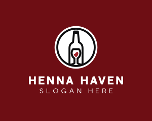 Wine Glass Bottle logo design