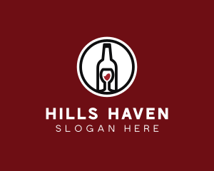 Wine Glass Bottle logo design