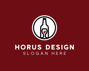 Wine Glass Bottle logo design