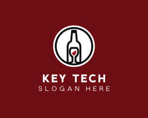 Wine Glass Bottle logo design