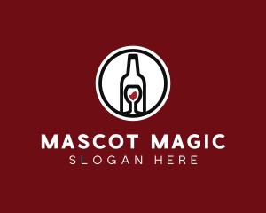 Wine Glass Bottle logo design