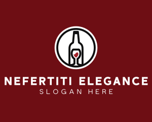 Wine Glass Bottle logo design