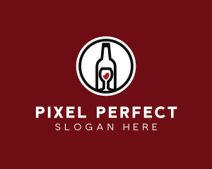 Wine Glass Bottle logo design