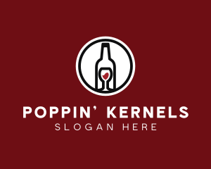 Wine Glass Bottle logo design