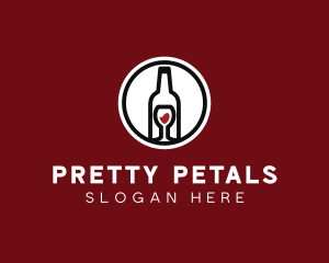 Wine Glass Bottle logo design