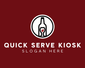 Wine Glass Bottle logo design