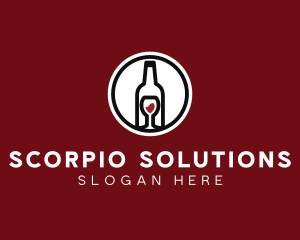 Wine Glass Bottle logo design