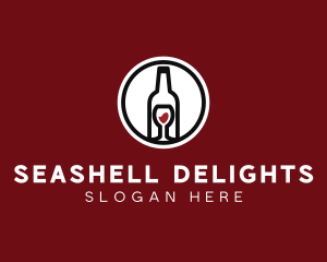 Wine Glass Bottle logo design