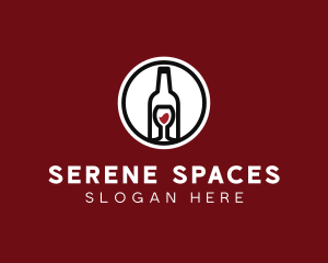 Wine Glass Bottle logo design