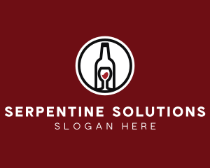 Wine Glass Bottle logo design