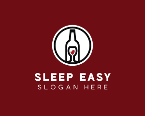 Wine Glass Bottle logo design