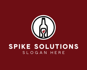 Wine Glass Bottle logo design