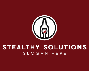 Wine Glass Bottle logo design