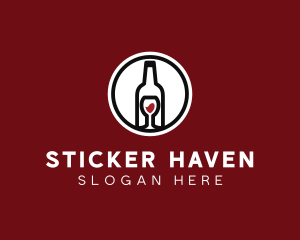 Wine Glass Bottle logo design