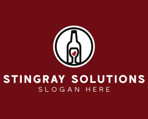 Wine Glass Bottle logo design