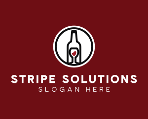 Wine Glass Bottle logo design