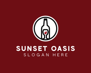 Wine Glass Bottle logo design