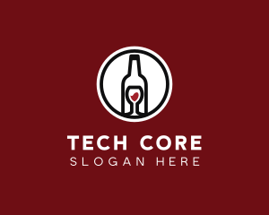 Wine Glass Bottle logo design