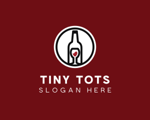 Wine Glass Bottle logo design