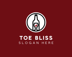 Wine Glass Bottle logo design