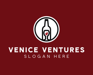 Wine Glass Bottle logo design