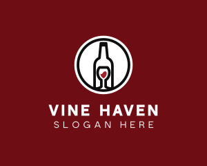 Wine Glass Bottle logo design