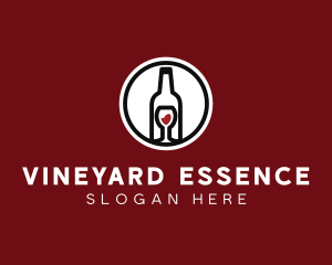 Wine Glass Bottle logo design