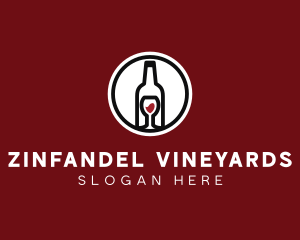 Wine Glass Bottle logo design