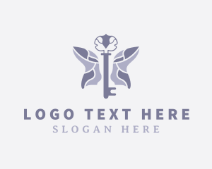 Insect - Luxury Key Butterfly logo design