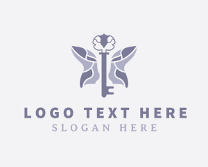 Luxury Key Butterfly Logo