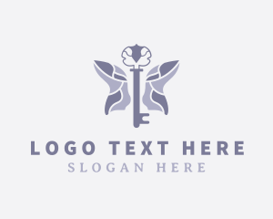 Luxury Key Butterfly Logo