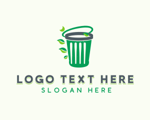 Recycling Bin - Eco Garbage Trash Bin logo design