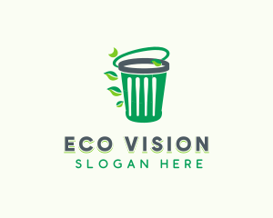 Eco Garbage Trash Bin logo design