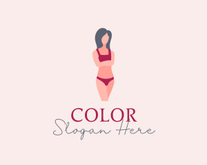 Curves - Beautiful Underwear Model logo design