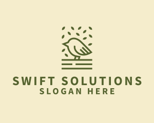 Swift - Leaf Sparrow Autumn logo design