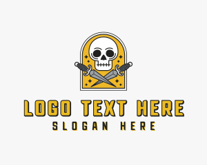 Skull - Dagger Mercenary Hunter logo design